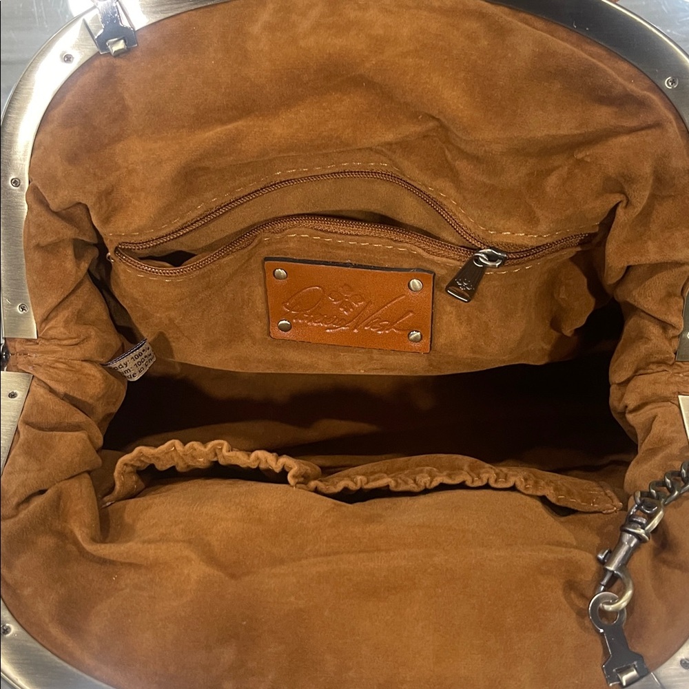 Patricia Nash Mustard Knit Mini Bag with Chain - Picture 3 of 7